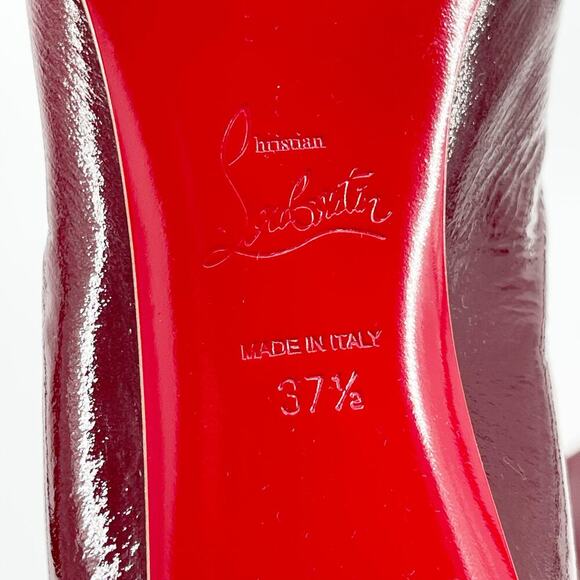 Christian Louboutin Red Patent Leather Condorocombo 55 Knee High Boot EU 37.5 - Picture 13 of 16
